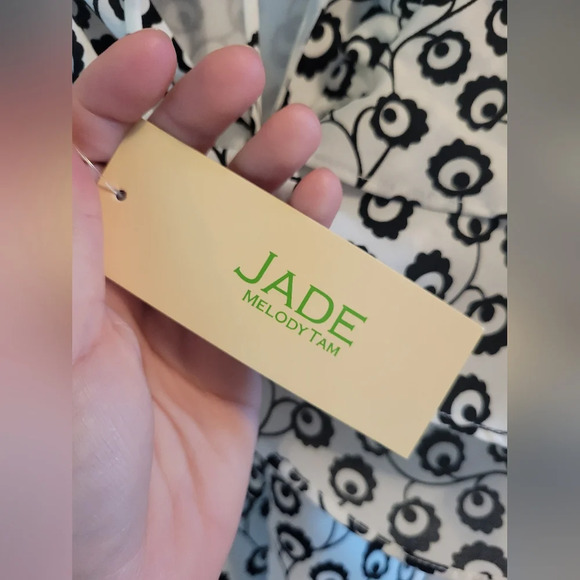 Jade Melody Tam Black White Butterfly Style Top Blouse - Picture 4 of 8